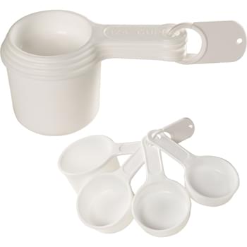 Set Of Four Measuring Cups - Meets FDA Requirements | BPA Free | Hand Wash Recommended | Measurements: Â¼ Cup, 1?3 Cup, Â½ Cup, 1 Cup | Measuring Scales Molded On Handles