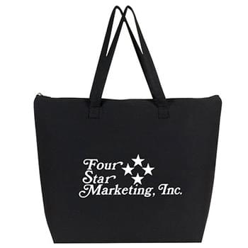 Zippered Color Cotton Tote