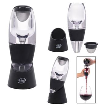 Red Wine Aerator - Made Of ABS And Silicone | Filter Screen Mixes The Right Amount Of Air For An Enhanced Flavor, Smoother Finish And More Liberated Wine Bouquet | Designed To Bring Out The Best In Red Varietals | Perfect For Casual Meals, Designed To Open And Develop Red Wines In The Time It Takes To Pour A Glass | No-Drip Stand Included | Hand Wash Recommended