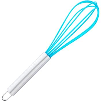 Whisk - Stainless Steel Handle With Rubber Whisk | Meets FDA Requirements | BPA Free | Hand Wash Recommended
