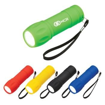 Rubberized COB Light With Strap - Extra Bright White COB Light | Rubber Finish For Comfort | Push Button To Turn On/Off | 3 AAA Batteries Included