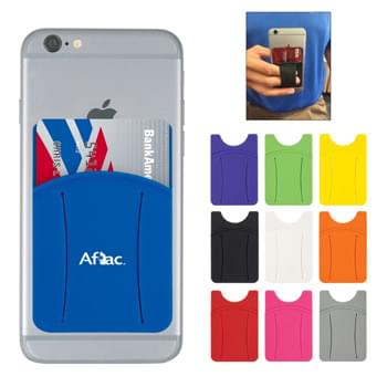 Silicone Phone Wallet With Finger Slot - Adheres To Back Of Your Phone With Strong Adhesive | Perfect For Carrying Identification, Room Keys, Cash Or Credit Cards | Makes Holding And Handling Smartphone Easier | Silicone Material