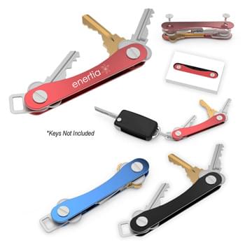 KeyStack Key Organizer - Made of Aluminum | KeyStack Expands To Hold A Number Of Keys While Maintaining A Sleek Profile | Fold Keys Out To Use, Fold Keys In For Storage | Included Accessories Tab Accommodates Larger Keys, Fobs And Accessories