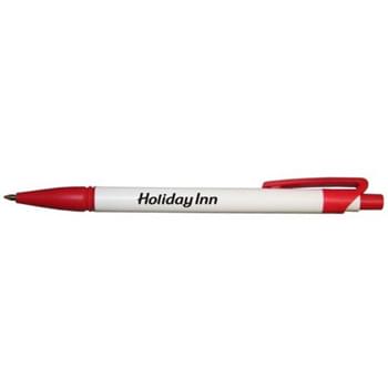 Wow Click - 5 bright trim colors - WOW! Crisp white barrels to make your imprint pop - WOW! All at an unbelievably low price - WOW! Our Wow Click ballpoint pen will leave you with only one word… Black ink only. 