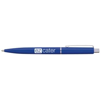 Attache&trade; - Fun retro styling and a budget price make this a perfect promotional pen. Vibrant brights and classic black or white with old-school silver accents. Generous imprint area really makes your imprint stand out. Great for hospitality industry