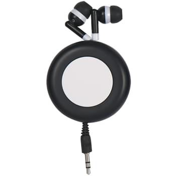 Retro Retractable Ear Buds - Works With Most Audio Devices | Push Center Button To Retract | Small Size Is Great For Pocket, Purse Or Travel Bag | 40" Cord