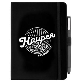 Vienna Hard Bound JournalBook&trade; - Soft touch, hard cover bound journal with built in elastic closure. Color matching elastic pen loop and ribbon page marker. Includes 72 sheets of white lined paper.