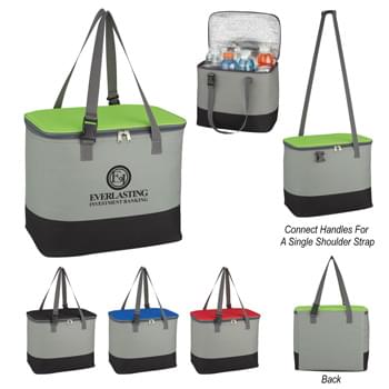 Alfresco Cooler Bag - Made Of 600D Polyester | Foil Laminated PE Foam Insulation | Zippered Main Compartment | 22" Carrying Handles Convert Into 44" Shoulder Strap | Spot Clean/Air Dry