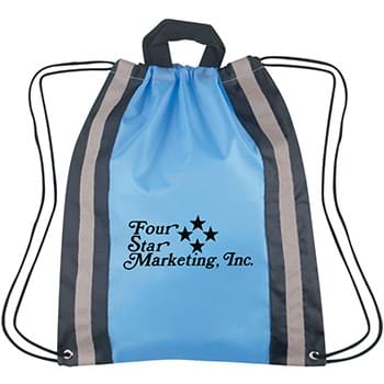 Large Reflective Sports Pack - Made Of 210D Polyester | Carrying Handles | Reinforced Eyelets | Drawstring Closure | Spot Clean/Air Dry