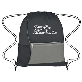 Color Block Sports Pack - Made Of Combo: 210D Polyester/Dobby Non-Woven | Drawstring Closure | Front Zippered Pocket And Mesh Pocket | Spot Clean/Air Dry