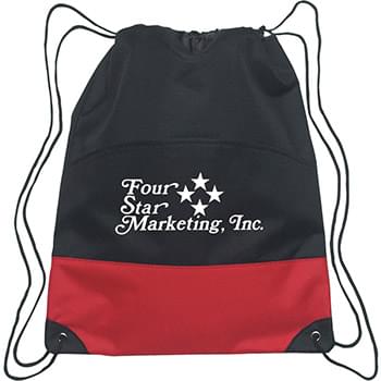 Drawstring Sports Pack - CLOSEOUT! Please call to confirm inventory available prior to placing your order!<br />Made Of 600D Polyester | Outside Pocket | Reinforced Eyelets | Spot Clean/Air Dry
