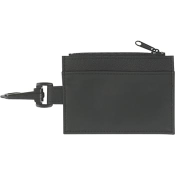 ID Holder - Zippered Compartment With Split Ring | Clip For Attachment | Pocket On Backside