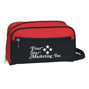 Toiletry Bag - Made Of 600D Polyester | Side Handle For Easy Carrying | Large Outside Zippered Compartment | Great For Toiletries | Spot Clean/Air Dry