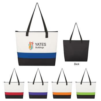 Affinity Tote Bag - Made Of 600D Polyester | Top Zippered Closure | Loop For Attaching Pen Or Keys | 24" Handles | Spot Clean/Air Dry