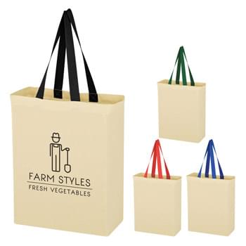 Natural Cotton Canvas Grocery Tote Bag - Made Of 5 Oz. Cotton Canvas | 20" Handles | Spot Clean/Air Dry