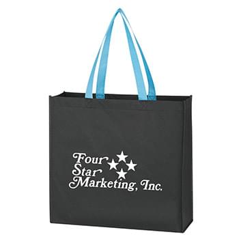 Non-Woven Tote Bag - 5" Gusset | Reuseable | Recyclable | Made Of 80 Gram Non-Woven, Coated Water-Resistant Polypropylene | 21" Handles   | Spot Clean/Air Dry