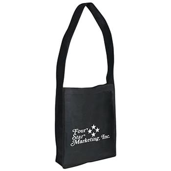 Non-Woven Messenger Tote With Velcro® Closure - Made Of 80 Gram Non-Woven, Coated Water-Resistant Polypropylene | 33" Handle | Spot Clean/Air Dry