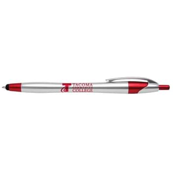 Javalina Chrome Stylus  - A stylish twist no a popular favorite. Platinum sheen with color accents annd stylus tip. Guaranteed Ultrasmooth writing cartridge. 