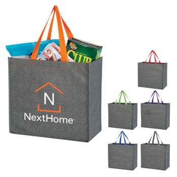 Non-Woven Reflective Edge Tote Bag - Made Of 80 Gram Non-Woven, Coated Water-Resistant Polypropylene | Patented Reflective Piping Accents | 6" Gusset | 24" Handles | Spot Clean/Air Dry