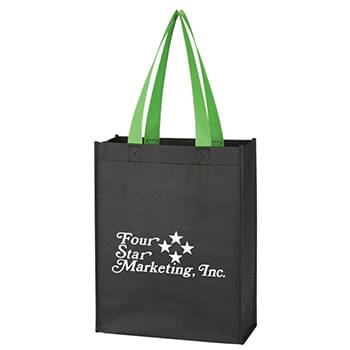Non-Woven Mini Tote Bag - 4 1/2" Gusset | Reuseable | Recyclable | Made of 80 Gram Non-Woven, Coated Water-Resistant Polypropylene   | 18" Handles   | Spot Clean/Air Dry