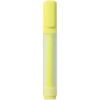 Rectangular Highlighter With Frosted Barrel And Yellow Chisel Tip - Fade Resistant And Waterproof