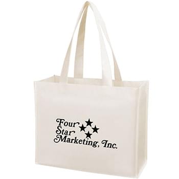 Matte Laminated Non-Woven Shopper Tote - Made Of 80 Gram Laminated Non-Woven, Coated Water-Resistant Polypropylene | 24" Carrying Handles | 6 Â½" Gusset | Reusable | Recyclable | Spot Clean/Air Dry
