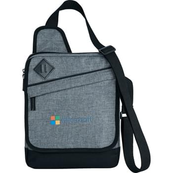 Graphite Tablet Bag - Main compartment is padded for your iPad or tablet.  Protect front flap has a zippered pocket as well as an open pocket underneath for additional storage. Adjustable shoulder strap.