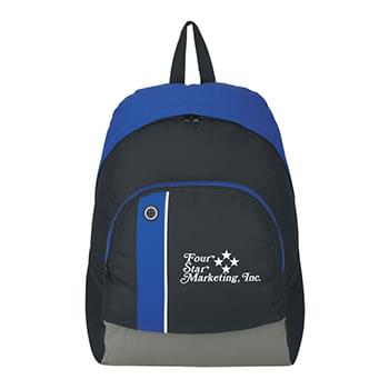 Scholar Buddy Backpack - Made Of 600D Polyester | Adjustable Padded Shoulder Straps | Web Carrying Handle | Two Mesh Side Pockets | Main Compartment And Front Zippered Pocket | Built-In Slot For Ear Buds | Spot Clean/Air Dry