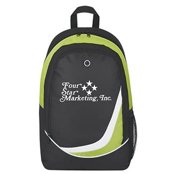 Zaino Backpack - CLOSEOUT! Please call to confirm inventory available prior to placing your order!<br />Made Of 600D Polyester  And Dobby Material | Side Mesh Pocket    | Front Zippered Pouch With Built-In Slot For Ear Buds   |  Large Double Zippered Main Compartment    | Adjustable Padded Shoulder Straps   | Web Carrying Handle | Spot Clean/Air Dry