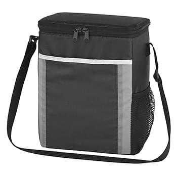 Cafe Kooler Bag - Made Of 210D Polyester | PEVA Lining | Double Zippered Closure | Adjustable Shoulder Strap | Front VelcroÂ® Pocket | Side Mesh Pocket | Spot Clean/Air Dry