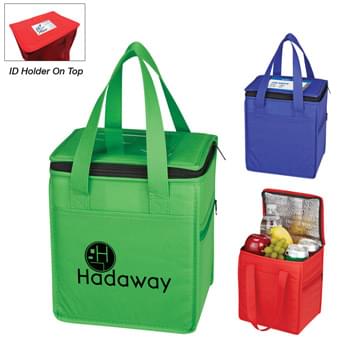 Non-Woven Sierra Kooler Bag - Made of 80 Gram Laminated Non-Woven, Coated Water-Resistant Polypropylene |  Foil Laminated PE Foam Insulation | Carrying Handles | Large Front Pocket | Side Zippered Pocket | ID Holder | Zippered Main Compartment | Spot Clean/Air Dry