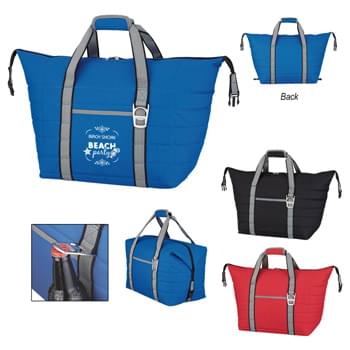Husky Kooler Tote Bag - Made Of 600D Polyester | PEVA Lining | Web Carrying Handles With Hook And Loop Closure Comfort Grip | Bottle Opener On Front | Front Pocket | Double Zippered Main Compartment | Buckle-Down Sides | Holds Up To 24 Cans | 9 Ã‚Â¾" Gusset | Spot Clean/Air Dry