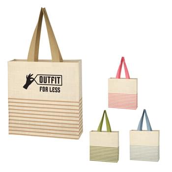 Dash Jute Tote Bag - Made From 100% Pure Natural Jute, A Natural Vegetable Fiber   | 100% Biodegradable   | Colors Created With Azo-Free Dye   | 23" Handles   | Spot Clean/Air Dry