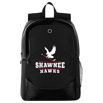 Hex 15" Computer Backpack - CLOSEOUT! Please call to confirm inventory available prior to placing your order!<br />Open main compartment with 15" laptop sleeve and earbud port. Padded and adjustable shoulder straps and grab handle.