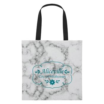 Marbled Tote Bag - CLOSEOUT! Please call to confirm inventory available prior to placing your order!<br />Made Of 600D Polyester | 23" Handles | Spot Clean/Air Dry