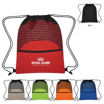 Rize Drawstring Sports Pack - CLOSEOUT! Please call to confirm inventory available prior to placing your order!<br />Made Of 300D Polyester | Front Zippered Pocket | Drawstring Closure | Spot Clean/Air Dry