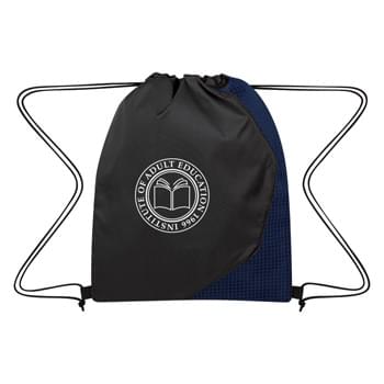 Grid Drawstring Sports Pack - CLOSEOUT! Please call to confirm inventory available prior to placing your order!<br />Made Of 210D Nylon | Drawstring Closure | Spot Clean/Air Dry