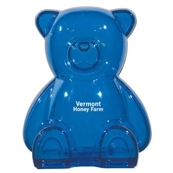 Plastic Bear Shape Bank - Removable Bottom Plug For Coin Retrieval