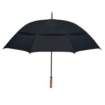 68" Arc Vented, Windproof Umbrella - Classic Umbrella Design With Vented Windproof Canopy Construction | All Fiberglass Frame With Metal Shaft And Blonde Wood Grip Handle | Lightweight And Less Conducive To Lightning | Withstands Wind Gusts Up To 55 MPH | Nylon Material