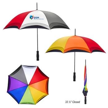 46" Arc Rainbow Umbrella - Automatic Open | Metal Shaft | Comfort Grip Handle | Pongee Material