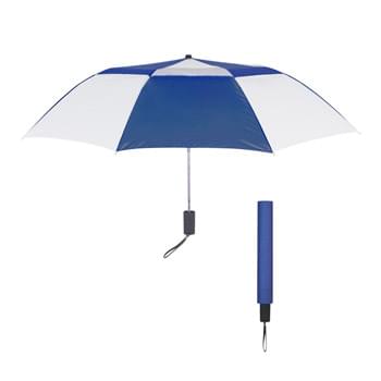44" Arc Telescopic Folding Vented Umbrella - Automatic Open | Designed With Vented Windproof Canopy Construction | Metal Shaft | Matching Sleeve | Nylon Material