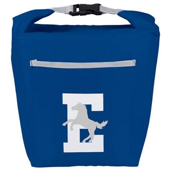 Rolltop 6 Can Lunch Cooler - Inspired by sporty wet/dry bags, this cooler rolls up and clips to secure your lunch. Front pocket to hold additional lunch items. Insulated PEVA lining.  

