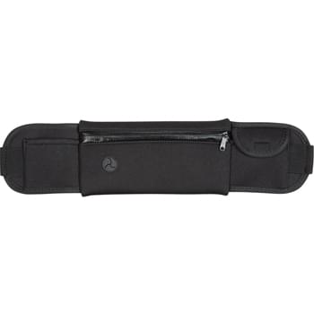 Neoprene Running Belt Fanny Pack - Large Zippered Front Pocket   | Two Small Side Pockets   | Built-In Slot For Ear Buds   | Adjustable Elastic Waist Strap | 41" Maximum Belt Size