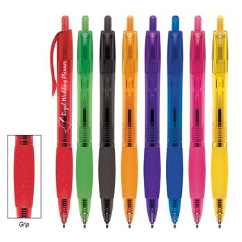 Addison Sleek Write Pen - Plunger Action   | Sleek Write Low Viscosity Ink  | Rubber Grip For Writing Comfort And Control