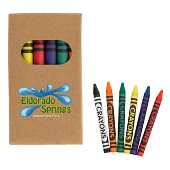 6-Piece Crayon Set - Crayon Colors Include Black, Blue, Green, Orange, Red and Yellow