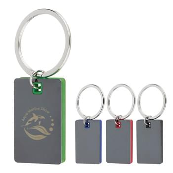 Color Block Mirrored Key Tag - Split Ring Attachment