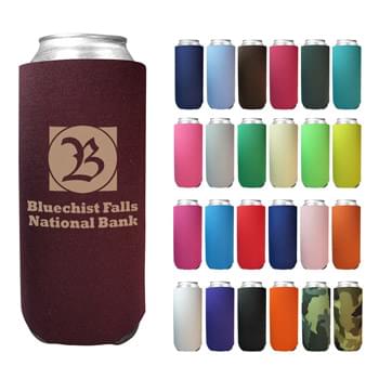 24 Oz. Tall Boy Coolie - 1/8" High Density Foam | Folds Flat For Pocket Or Purse Storage