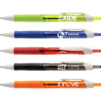 StreamGlide - Translucent barrels in vibrant brights with crisp white trim. Jumbo barrel and textured rubber grip for writing comfort. Supersmooth writing bold black hybrid ink.