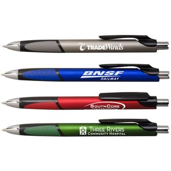 Pompano - Shimmering metallics and two tone grip detail and glossy black and chrome trim. Wide body shape and jumbo grip provide exceptional writing comfort. Executive pen looks at a budget friendly price.
