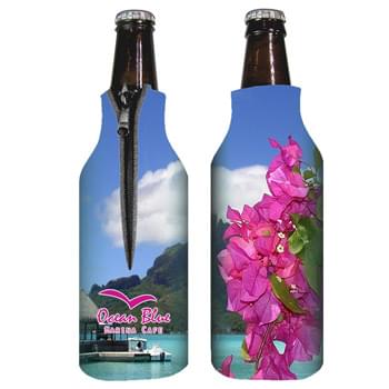 Zippered Bottle Coolie - Made Of 1/8" High Density Open Cell Foam | Customize With Your Own Art | Made In The USA